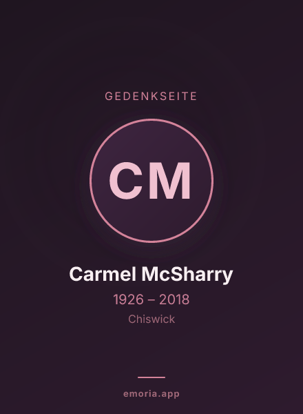 Gedenkportrait von Carmel McSharry