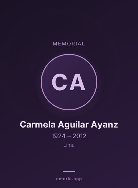 Memorial portrait of Carmela Aguilar Ayanz