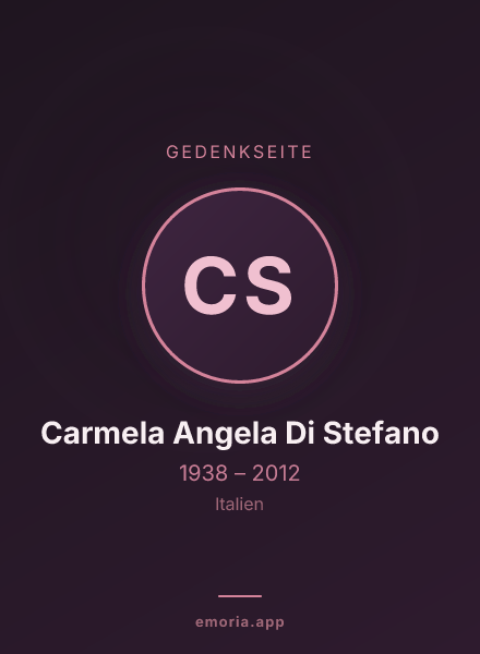 Gedenkportrait von Carmela Angela Di Stefano