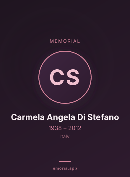 Memorial portrait of Carmela Angela Di Stefano