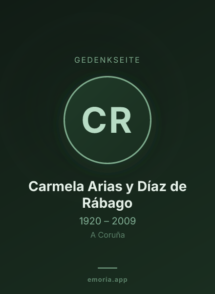 Gedenkportrait von Carmela Arias y Díaz de Rábago