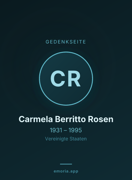 Gedenkportrait von Carmela Berritto Rosen