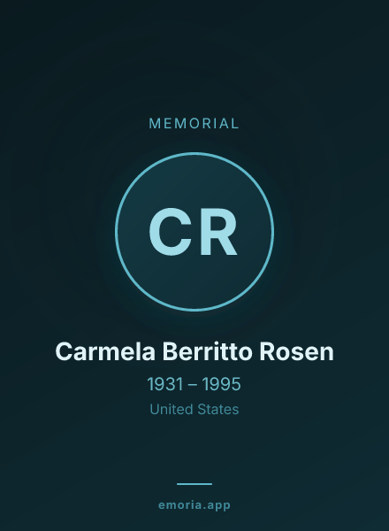 Memorial portrait of Carmela Berritto Rosen