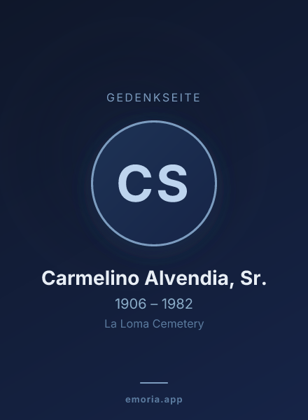 Gedenkportrait von Carmelino Alvendia, Sr.