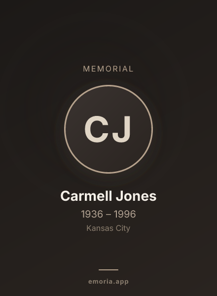 Memorial portrait of Carmell Jones