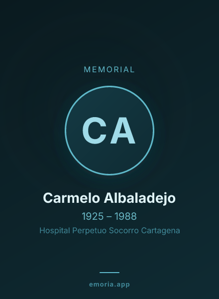 Memorial portrait of Carmelo Albaladejo