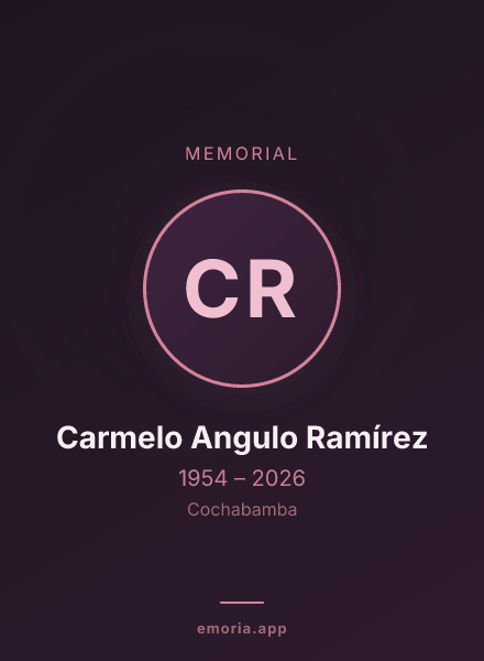 Memorial portrait of Carmelo Angulo Ramírez