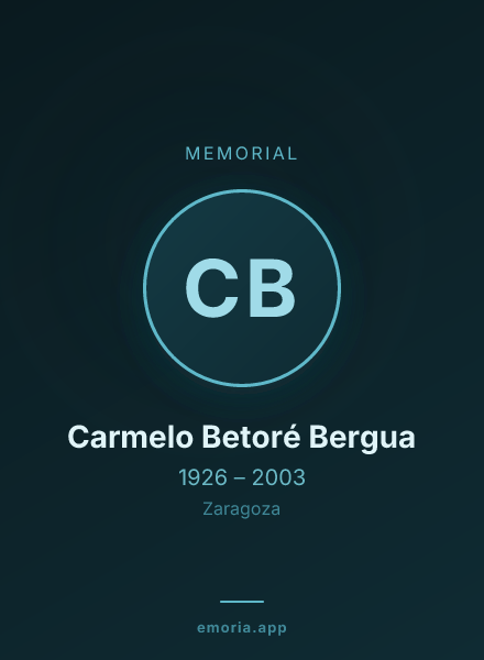 Memorial portrait of Carmelo Betoré Bergua