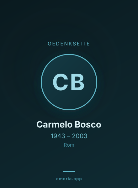 Gedenkportrait von Carmelo Bosco
