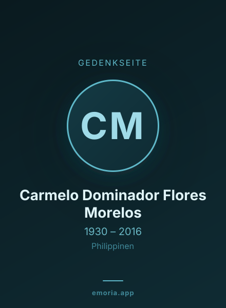 Gedenkportrait von Carmelo Dominador Flores Morelos