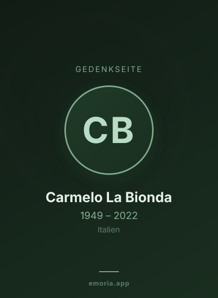 Gedenkportrait von Carmelo La Bionda