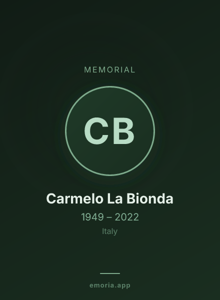 Memorial portrait of Carmelo La Bionda