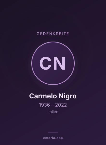 Gedenkportrait von Carmelo Nigro