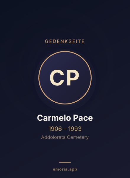 Gedenkportrait von Carmelo Pace