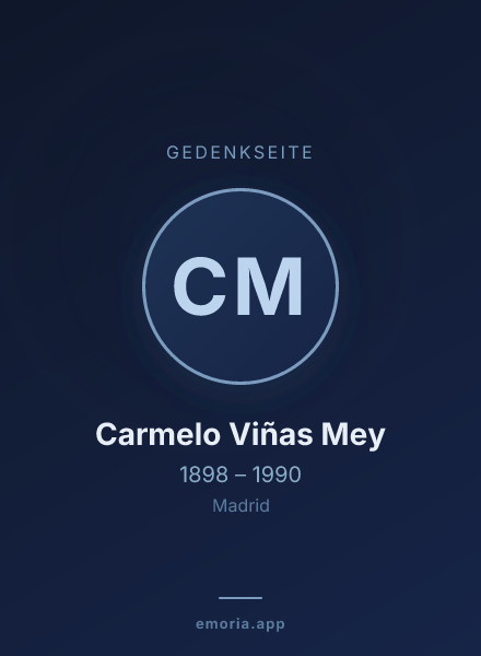 Gedenkportrait von Carmelo Viñas Mey
