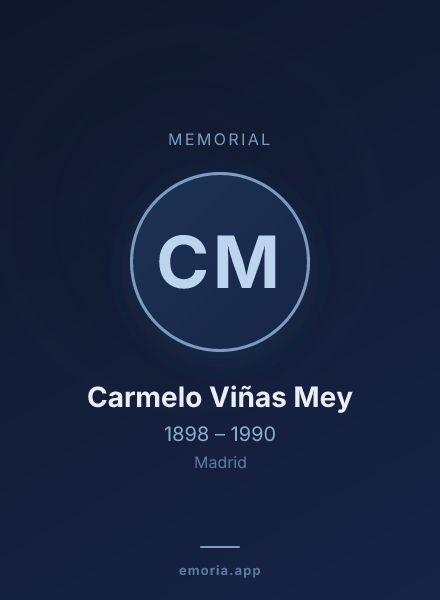 Memorial portrait of Carmelo Viñas Mey