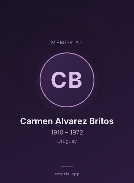 Memorial portrait of Carmen Alvarez Britos