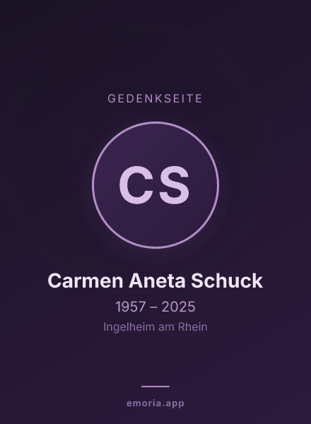 Gedenkportrait von Carmen Aneta Schuck