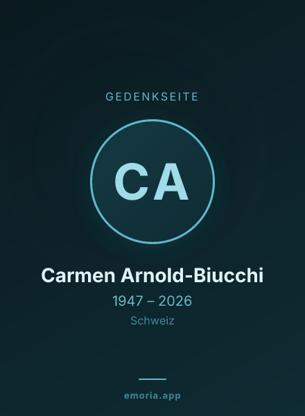 Gedenkportrait von Carmen Arnold-Biucchi