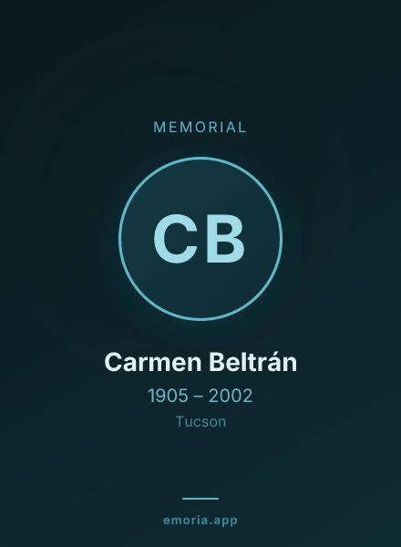 Memorial portrait of Carmen Beltrán