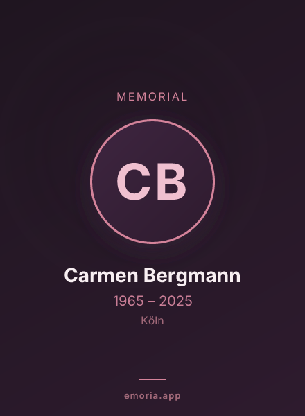 Memorial portrait of Carmen Bergmann