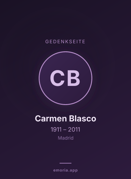 Gedenkportrait von Carmen Blasco
