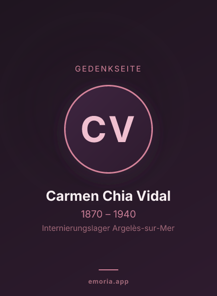 Gedenkportrait von Carmen Chia Vidal