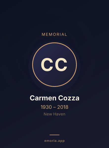 Memorial portrait of Carmen Cozza