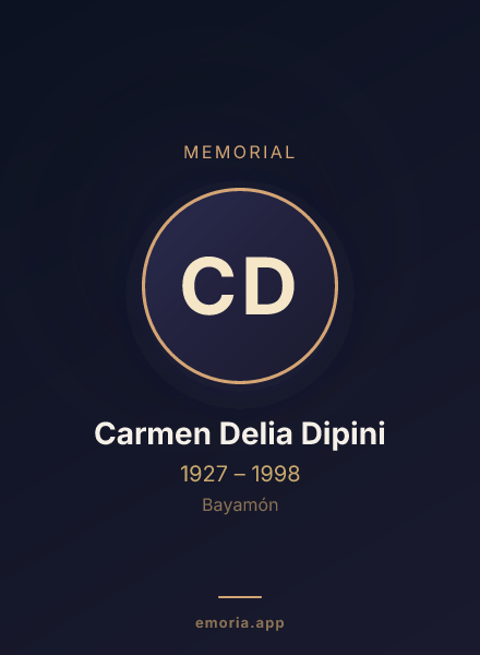 Memorial portrait of Carmen Delia Dipini