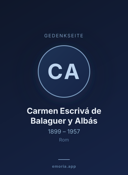 Gedenkportrait von Carmen Escrivá de Balaguer y Albás