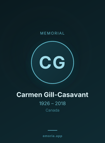 Memorial portrait of Carmen Gill-Casavant