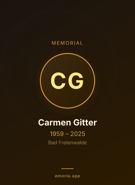 Memorial portrait of Carmen Gitter