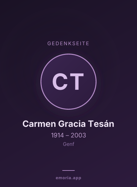 Gedenkportrait von Carmen Gracia Tesán