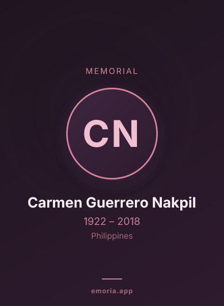 Memorial portrait of Carmen Guerrero Nakpil