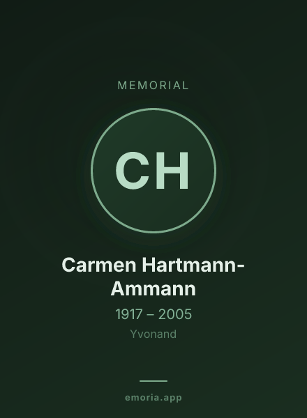 Memorial portrait of Carmen Hartmann-Ammann