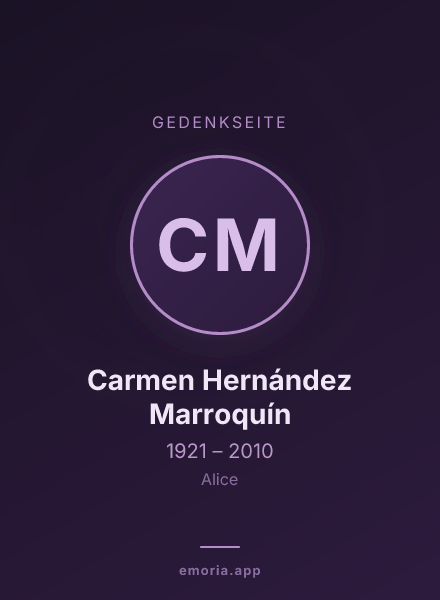 Gedenkportrait von Carmen Hernández Marroquín