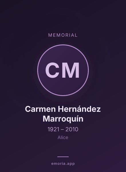 Memorial portrait of Carmen Hernández Marroquín