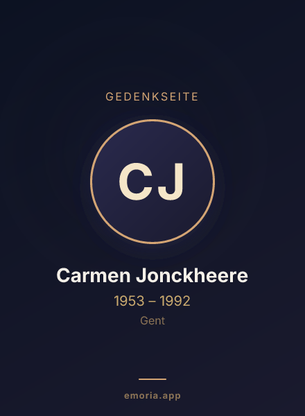 Gedenkportrait von Carmen Jonckheere