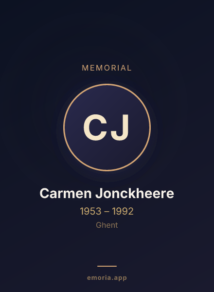 Memorial portrait of Carmen Jonckheere