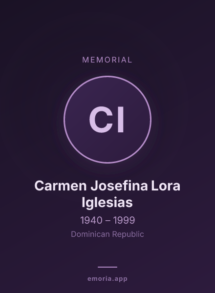 Memorial portrait of Carmen Josefina Lora Iglesias