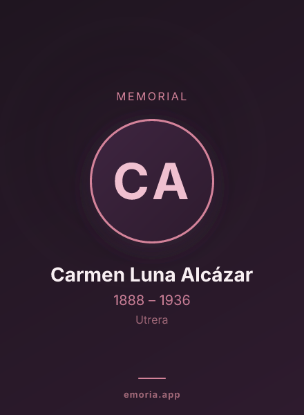 Memorial portrait of Carmen Luna Alcázar