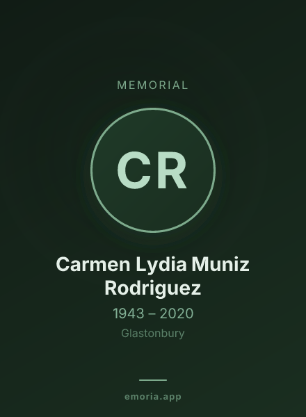 Memorial portrait of Carmen Lydia Muniz Rodriguez