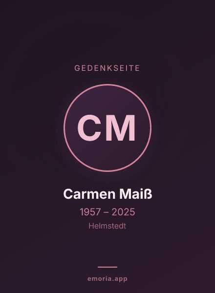 Gedenkportrait von Carmen Maiß