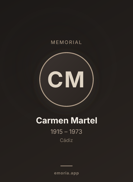 Memorial portrait of Carmen Martel
