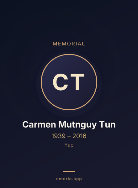 Memorial portrait of Carmen Mutnguy Tun