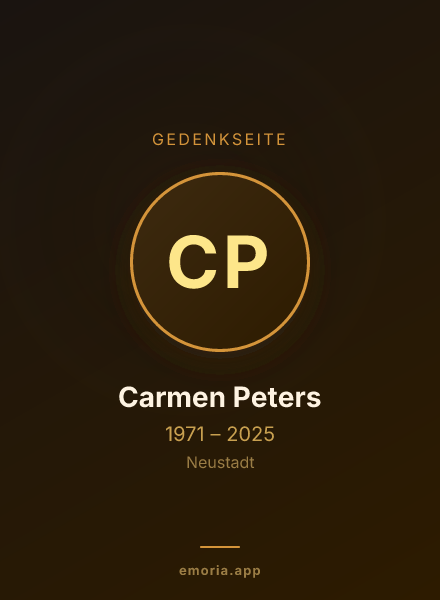 Gedenkportrait von Carmen Peters