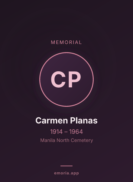 Memorial portrait of Carmen Planas