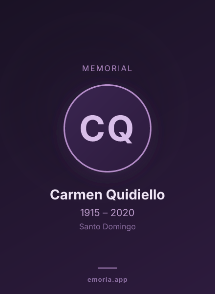 Memorial portrait of Carmen Quidiello