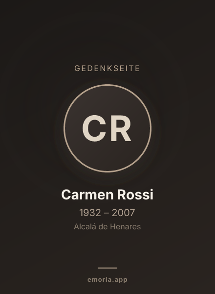 Gedenkportrait von Carmen Rossi
