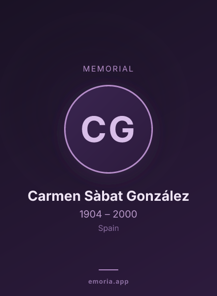 Memorial portrait of Carmen Sàbat González